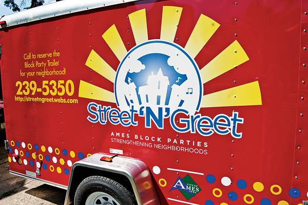 The "Street 'N' Greet" trailer will make its debut at the Tripp Street Block Party on Saturday. The Trailer is designed to provide block parties with supplies such as chairs and games. The Tripp Street Block Party is scheduled to run from 4:30 to 8:30pm at the West end of Tripp Street. Photo: Logan Gaedke/Iowa State Daily