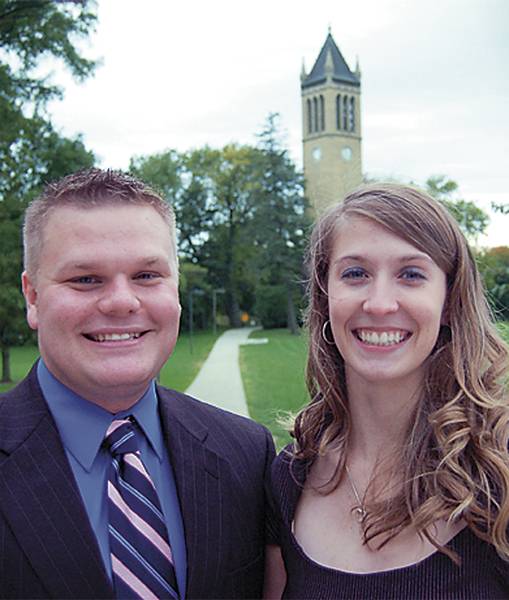 Chandra Peterson, right, and Jacob Wilson, left, on campus. Courtesy photo: Peterson/Wilson group