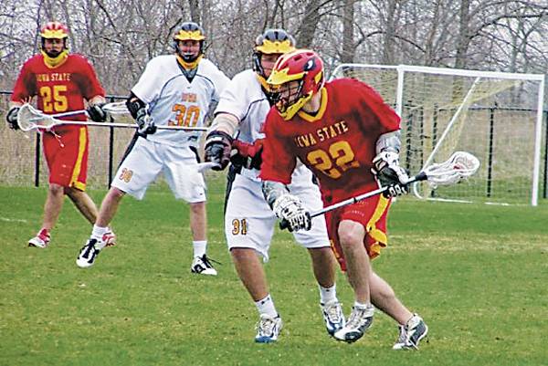 The ISU Lacrosse Club plays against Iowa in 2009. The lacrosse club is preparing for the Upper Midwest Lacrosse League tournament. Courtesy photo: Lauren Devereaux