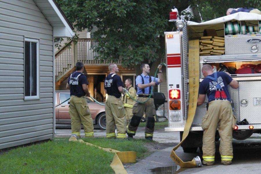 The Ames Fire Department responds to a kitchen fire at 1001 North Dakota Ave. Thursday night.  Four residents were temporarily displaced, but no one was injured.