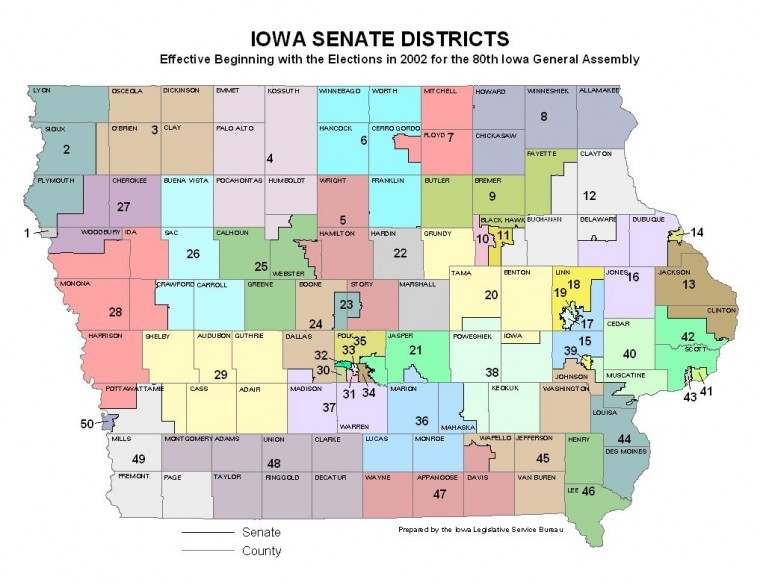 Iowa Senate districts map