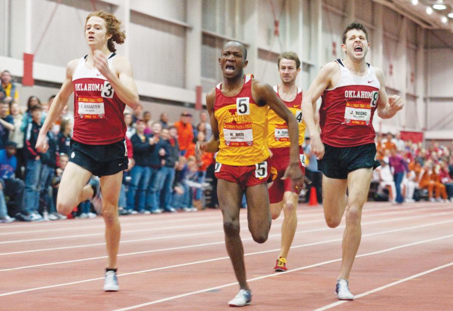 Iowa States Hillary Bor moves to take first in the 1-mile run during the 2010 Big 12 Indoor Track & Field Championships. Bor will lead the ISU cross country team into the 2010 season.