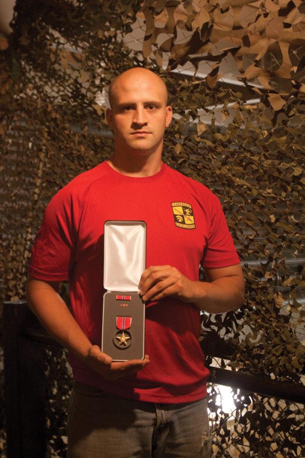 Tyler Bauman, second lieutenant in the Army Reserve, was awarded the Bronze Star medal for his service in Iraq. Bauman, a 2010 Iowa State alumnus, will be attending the College of Veterinary Medicine next fall.