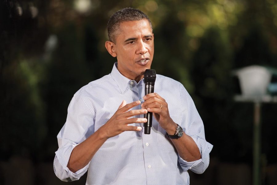 President Barack Obama held a backyard chat to discuss economic issues faced by the middle class, in Des Moines on Sept. 29. The invitation-only chat was hosted by Jeff and Sandy Hatfield Clubb.