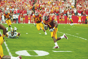 Cyclone defensive back David Sims intercepts the ball during the second quarter of last seasons game against Iowa.