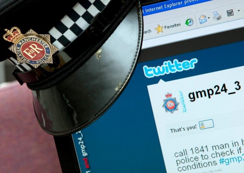 Manchester Police photos regarding their use of Twitter
