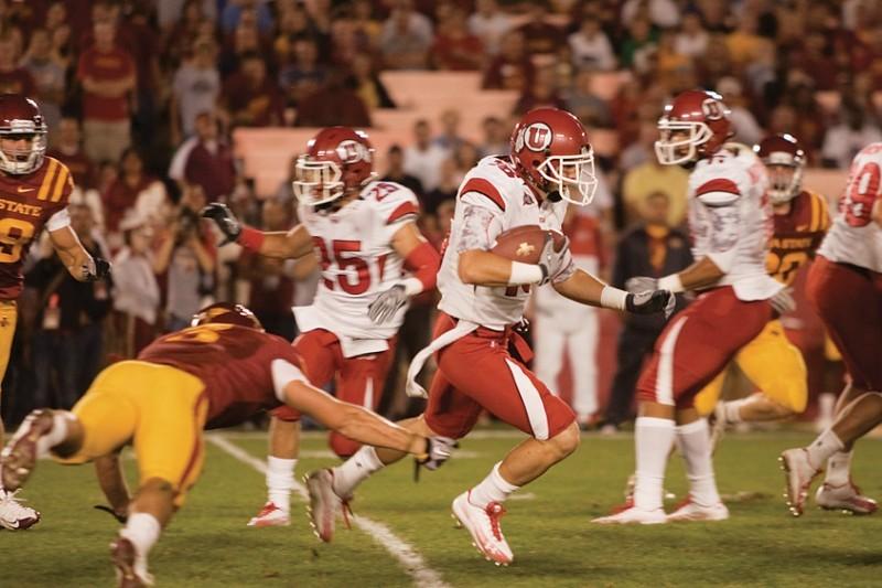 ISU defensive back Zac Sandvig misses a tackle on an opponent during the game against Utah on Saturday, Oct. 9. The Cyclones have lost to Utah and Oklahoma in back-to-back weeks, getting outscored 120-27 in the two games.