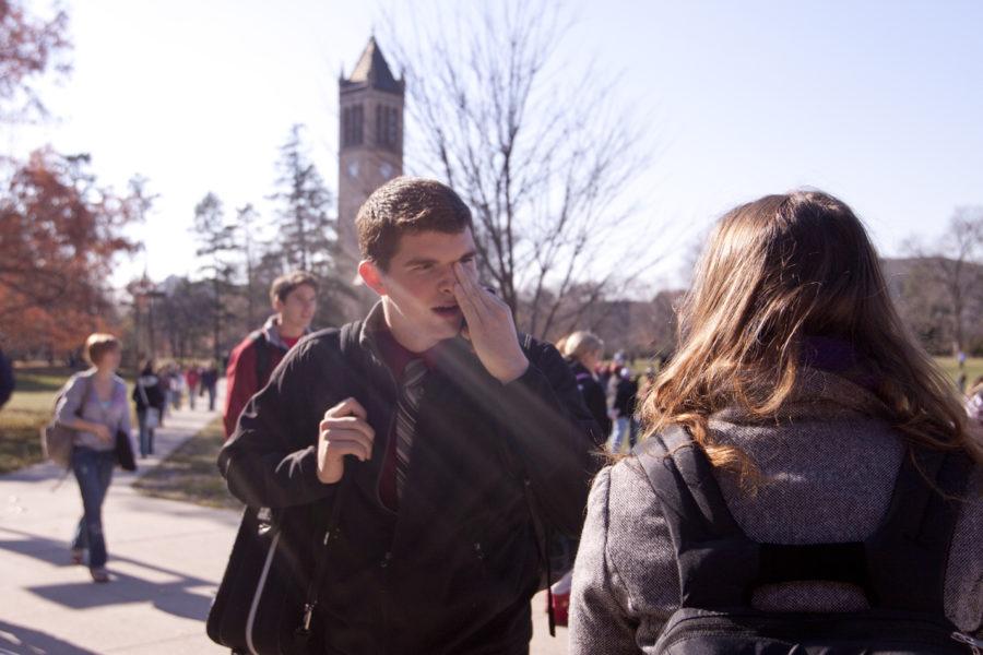 Students across Central Campus took part in the freezing event on Monday, Nov. 16 at noon.