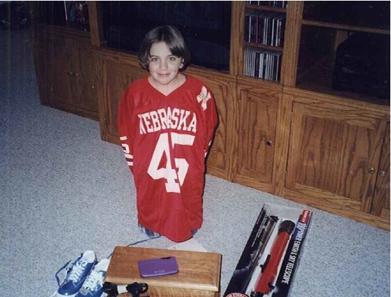 For Christmas 1998, Stefanie Buhrman received her No. 45 Joel Makovicka Nebraska jersey. 