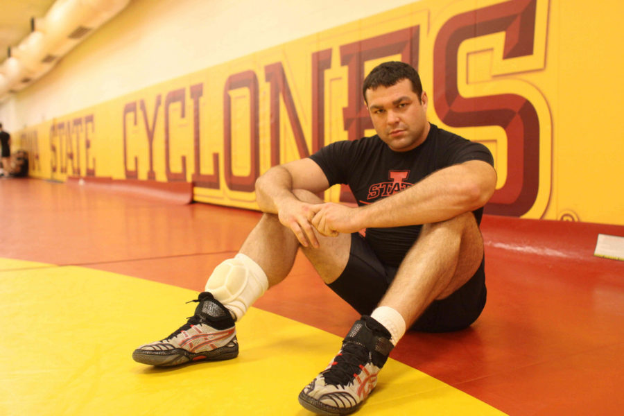 Kyle Slifka, who spent four years on the ISU football team, is using his last year of athletic eligibility to wrestle on the ISU wrestling team.