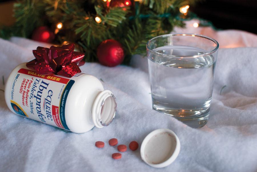 A standard dosage of ibuprofen and water works wonders to cure holiday hangovers.