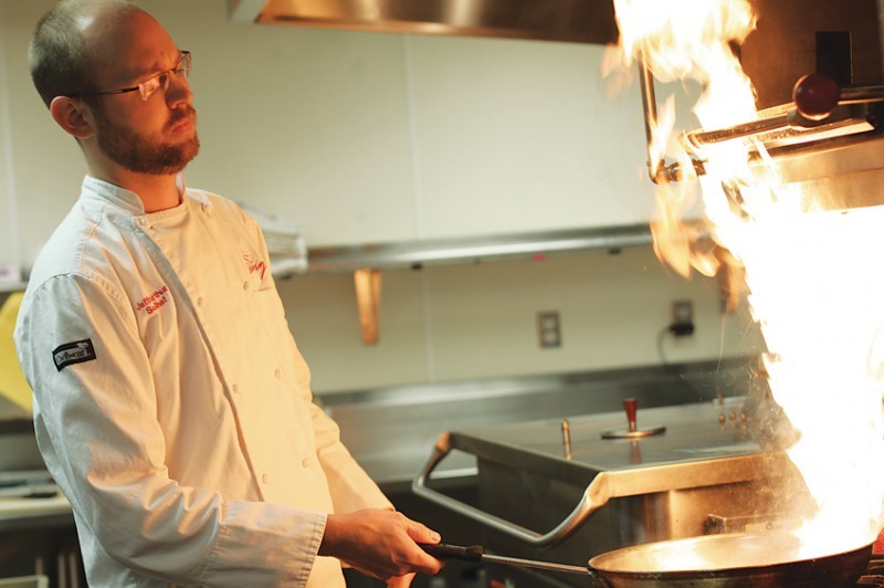 Jeff Arthur is the resident chef at the Memorial Union Food Court. Arthur often travels to different cities and watches cooking shows like No Reservations for food inspirations. 