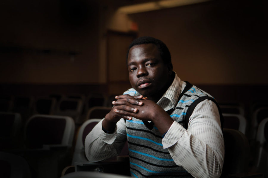 Maurice Aduto, a junior in animal ecology, is a student from South Sudan. Aduto hopes to raise awareness of the situation in South Sudan, especially the new referendum. The current referendum gives the South Sudanese a chance to vote for their independence and form their own country. photo: David Livingston/Iowa State Daily