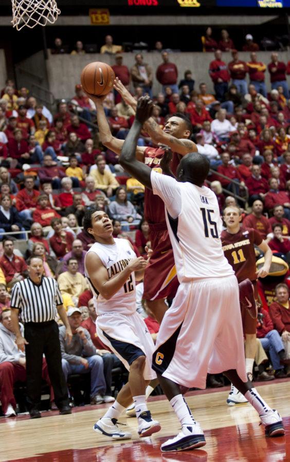 Iowa States Diante Garrett goes for the basket during the Cyclones game against California in Hilton Coliseum on Saturday, December 4, 2010.  The Cyclones lost to the Golden Bears 76-73.  Photo: Manfred Brugger/Iowa State Daily
