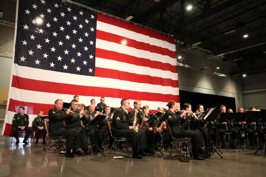 The Iowa National Guard band played before and after the ceremony.