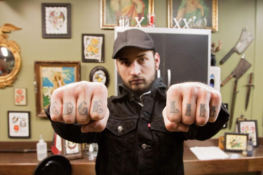 Paul Nycz, a tattooer at Iron Heart in Des Moines, has been straight edge for over ten years.