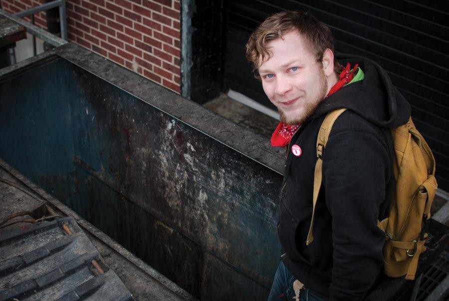 Joseph David Soukup, senior in philosophy, often spends time salvaging useful things from dumpsters. Through a previous bad experience, Soukup does not recommend diving into a dumpster outside of a Chinese restaurant.