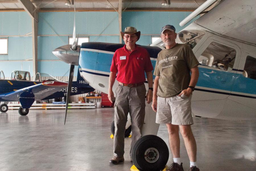 Missionary pilots came to Ames to promote the Jungle Aviation
and Radio Service organization June 25 at the Ames Municipal
Airport. Photo: Jordan Maurice/Iowa State Daily

