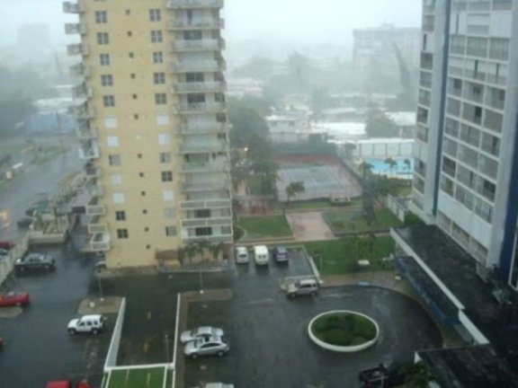 John Hall, from Carolina, Puerto Rico, took this video of the
weather conditions in the vicinity of the capital, San Juan, on
Aug. 21, 2011. He says,  Two electrical transformers blew shortly
after the video and the city lost power and cable for a little over
an hour.
