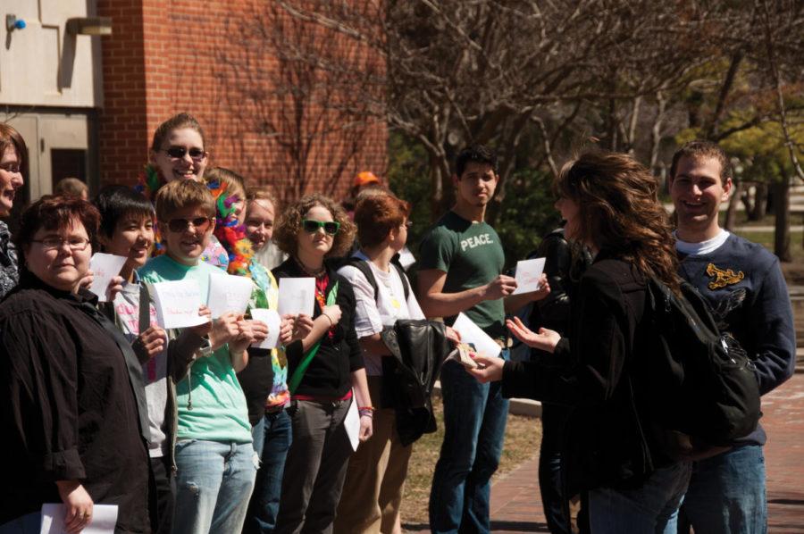 The LGBTA hosts a lineup Tuesday, April 5 outside the Student Services Building. The event is part of the annual spring Pride Week, and was designed to break down stereotypes and get people talking about sexual orientation.