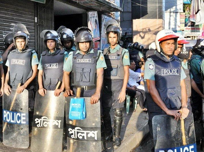 Thousands of anti-riot police were in the streets of
Bangladeshs capital city Thursday, Sept. 22, 2011, as the
opposition alliance launched a day-long general strike in protest
of a fuel price hike.
