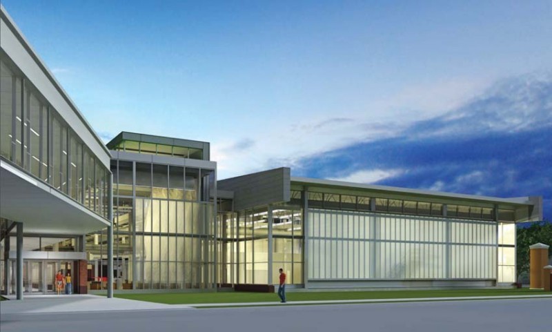 Original design plans show what the addition to State Gym will
look like upon its completion next spring. Mike Giles, director of
Recreation Services, said the $46.2 million project at State Gym
will make up for delays that have resulted from the construction
process.
