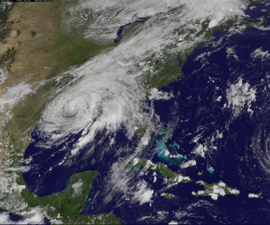 This satellite photo shows Tropical Storm Lee on Sunday, Sept.
4, 2011 at 3:02 p.m. Eastern Time.
