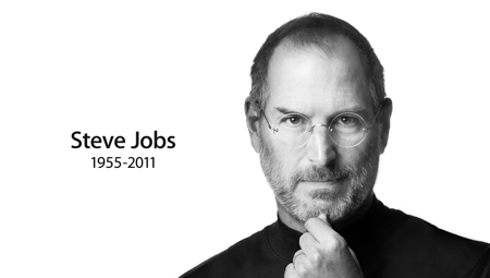 A photo displayed on Apple.com in memory of Steve Jobs.
