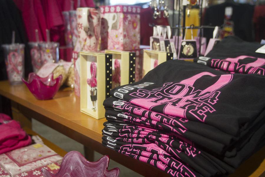 The University Book Store is offering a variety of different
pink-themed items, from $10 shirts to decorative wine bottle
toppers, for Breast Cancer Awareness Month. The store also is
selling pink Under Armor and Save the Tatas merchandise.
