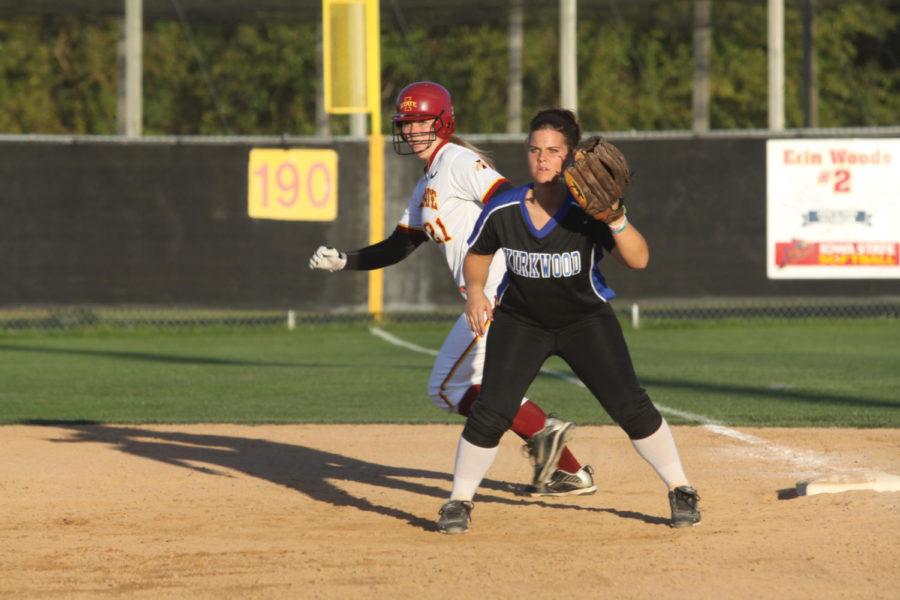 Breeanna Holliday rounds a base during the game against Kirkwood
on Sunday, Oct. 2, at the Southwest Athletic Complex.  
