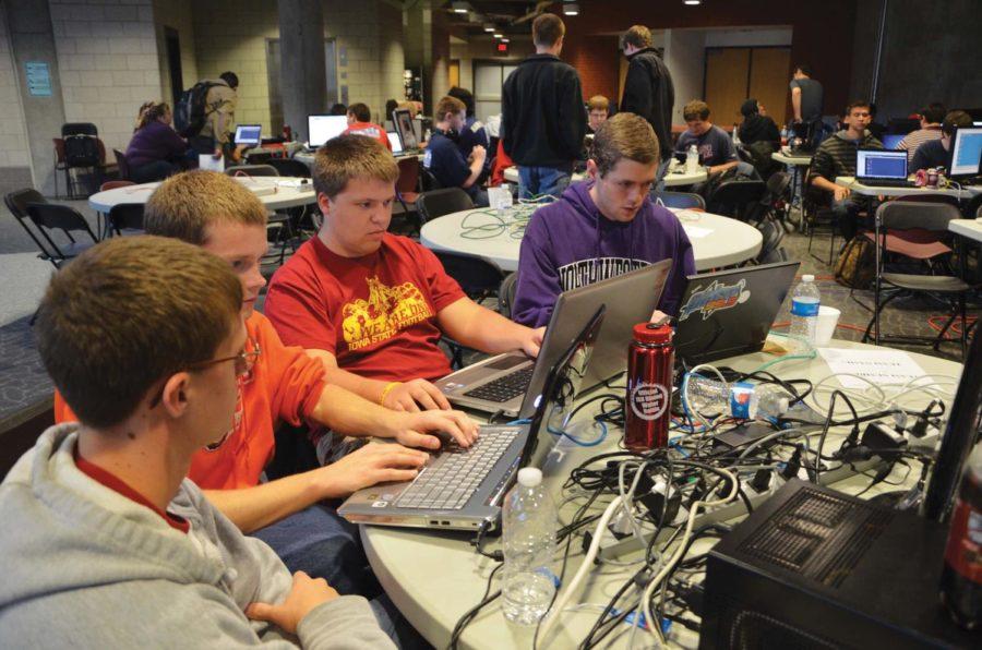 Participants compete in ISUs annual Cyber Defense Competition this weekend in October 2011.