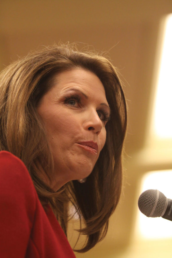 Presidential candidate Michele Bachmann speaks in the South
Ballroom of the Memorial Union on Thursday, Nov. 3. She advocates
tax reform and is against of wasteful government spending. 
