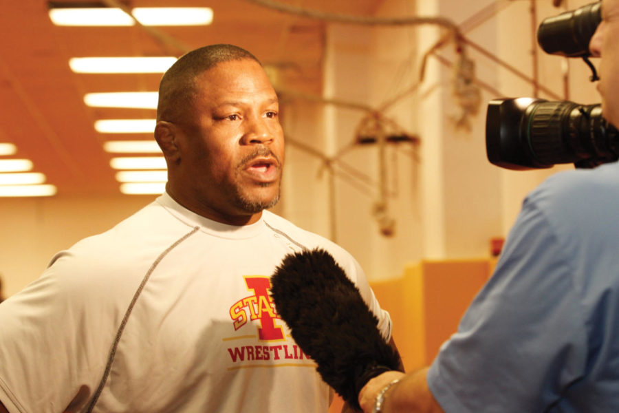 Kevin Jackson, wrestling head coach, talks about his hopes for
this season. The ISU Wrestling team's Media Day was on Nov. 1 at
the Lied Recreation Facility.
