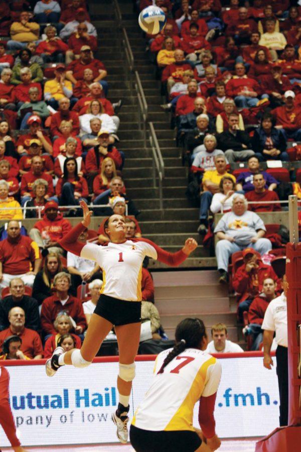 The Iowa State volleyball team took on Texas Tech at Hilton
Coliseum on Saturday, Nov. 5. Iowa State won in the first three
rounds, 3-1.
