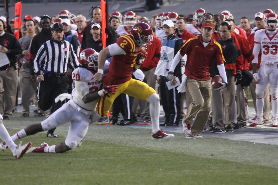 Steele Jantz took over duties at quarterback after a slow
offensive start. Jantz threw for 197 yards in the Cyclones 27-13
loss to Rutgers in the Pinstripe Bowl at Yankee Stadium on Friday,
Dec. 30.

