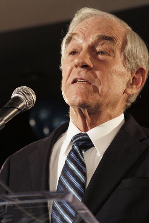 Ron Paul addresses his supporters during his after-party
following the Iowa caucuses on Tuesday, Jan. 3.
