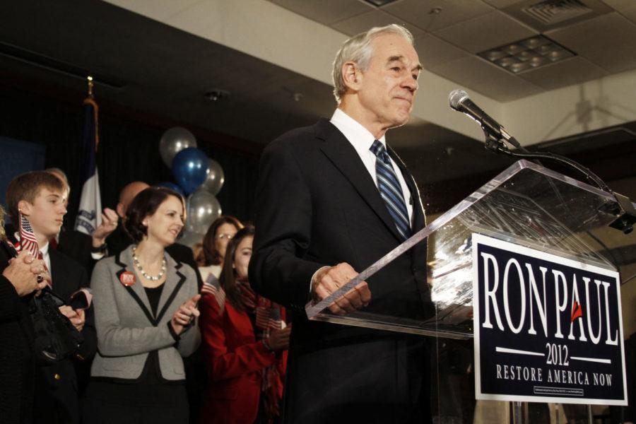 Ron Paul addresses supporters at an after-party following the
Iowa Republican caucus on Tuesday, Jan. 3. Paul finished third in
the caucuses.
