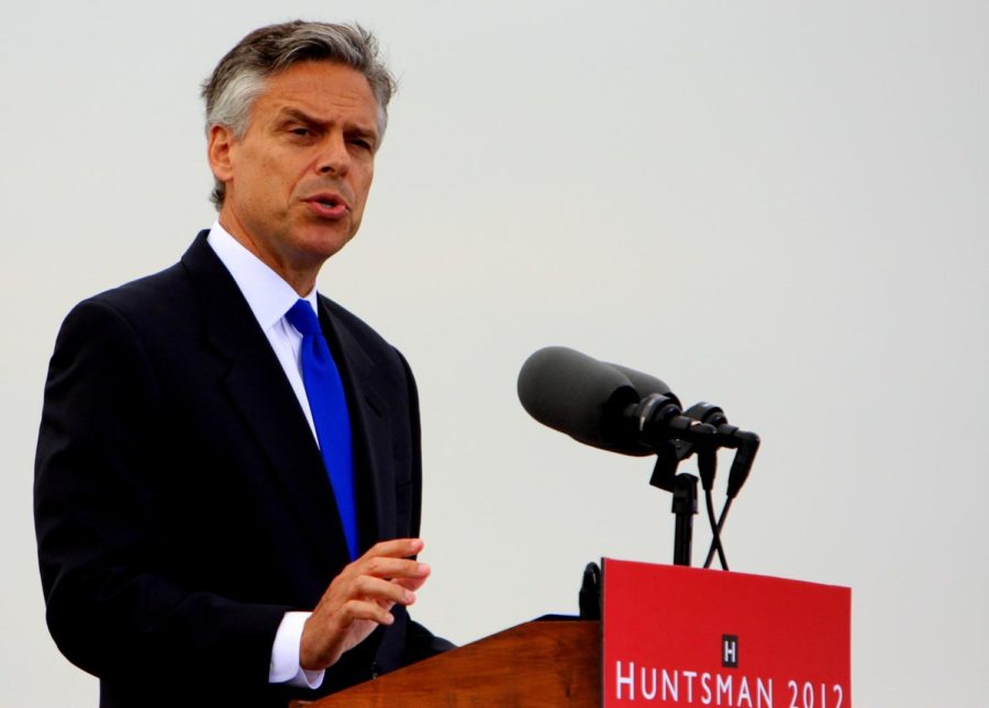 Jon Huntsman, the former U.S. ambassador to China, launched his
presidential campaign Tuesday, June 21, 2011 at Liberty State Park
in New Jersey. Huntsman announced on Monday, Jan. 16, 2012 that he
was suspending his campaign and supporting former Massachusetts
Gov. Mitt Romney.
