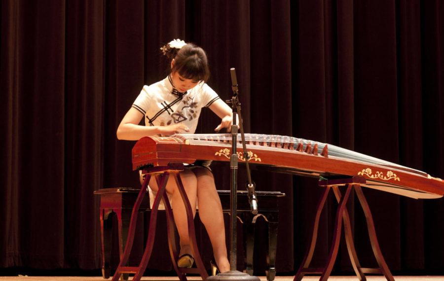 A guzheng is played during the Chinese New Year celebration on
Sunday, Jan. 29, at the Memorial Union. The celebration was hosted
by the Chinese Students and Scholars Association.
