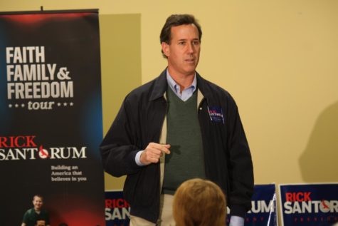Republican presidential candidate Mitt Romney said Thursday that
results from the Iowa caucus resulted in a virtual tie between
him and Rick Santorum, shown here at a December townhall meeeting
in Mt. Pleasant, Iowa. His statement came after the Des Moines
Register newspaper reported Thursday, Jan. 19 that Santorum wound
up with a 34-vote advantage over Romney.

