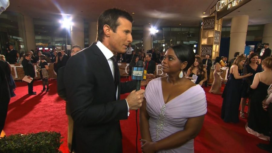 Best supporting actress in a motion picture Octavia Spencer,
The Help, is interviewed at the Golden Globes. 
