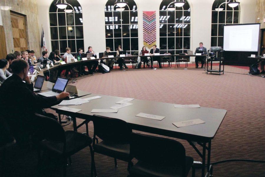 Members of the Government of the Student Body meet Wednesday,
Jan. 11, in the Memorial Union.
