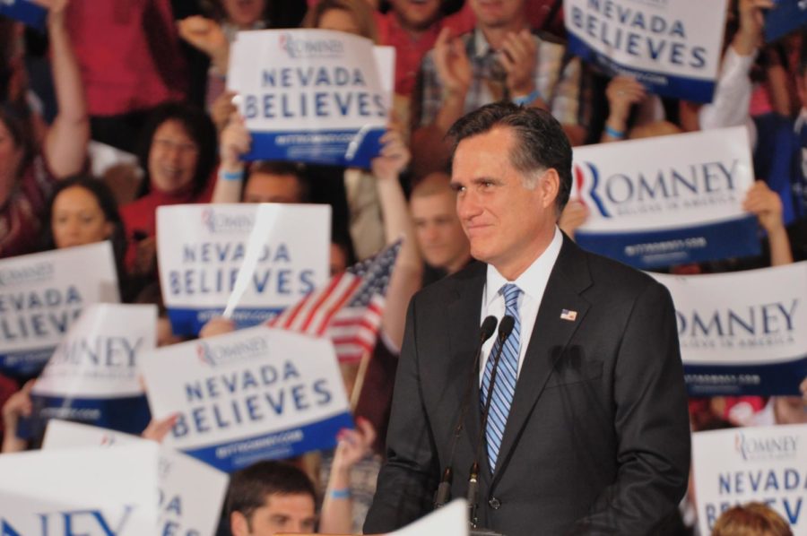 GOP Presidential hopeful Mitt Romney celebrates his big win in
the Nevada caucuses.
