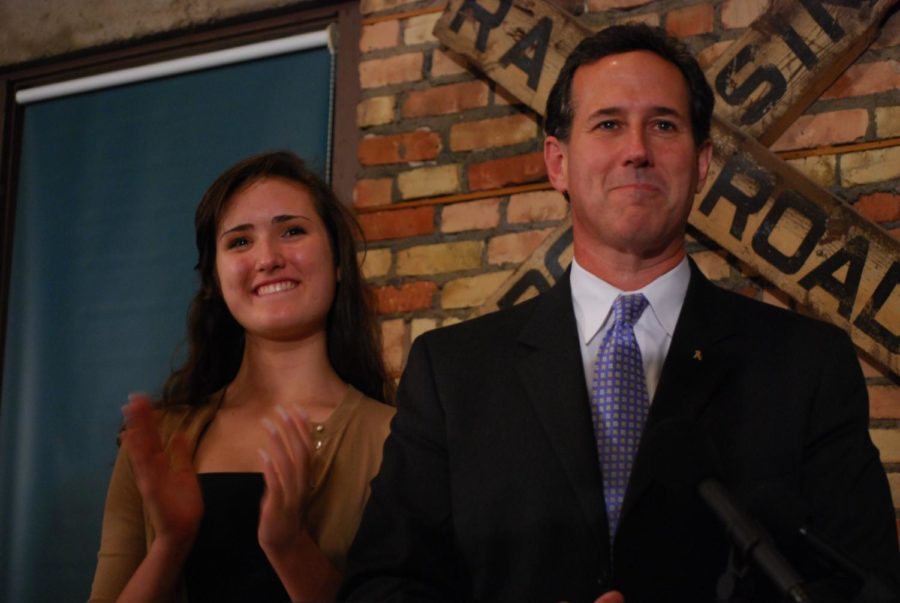 GOP Presidential Candidate Rick Santorum campaigns at Titletown Brewing Co. in Green Bay, Wis., on Saturday, March 24. He celebrated his Louisiana Primary win in Wisconsin, as his campaign prepares for Wisconsins April 3 contest.
