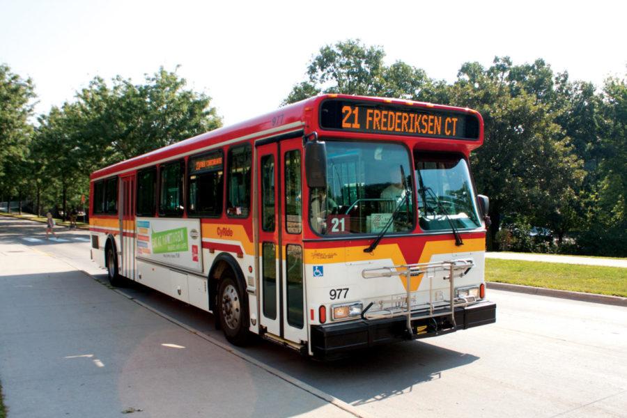 CyRide plans to purchase two Nova LFS Articulated buses to add to its fleet. The new buses have the capacity of about two of CyRides standard buses, like the one seen running the 21 Cardinal route.
