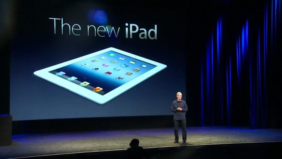 Apple CEO Tim Cook on Wednesday, March 7, 2012 introduces a new iPad, with HD display and 4G wireless. It will go on sale March 16, 2012 with a starting price of $499.
