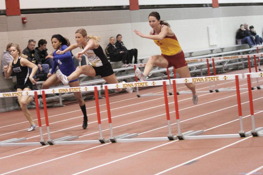 Kelly+McCoy+jumps+over+a+hurdle+in+the+second+heat+of+the+womens+60m+hurdle+preliminaries+during+the+NCAA+Qualifier+track+meet%C2%A0at+Lied+Recreation+Athletic+Center%C2%A0on+Saturday%2C+March+3.+She+finished+with+a+final+time+of+9.33+seconds.%0A