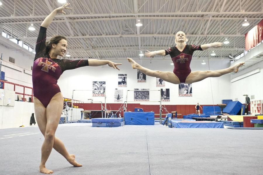 Michelle Browning, left, and Celine Paulus are both seniors on the ISU gymnastics team.

