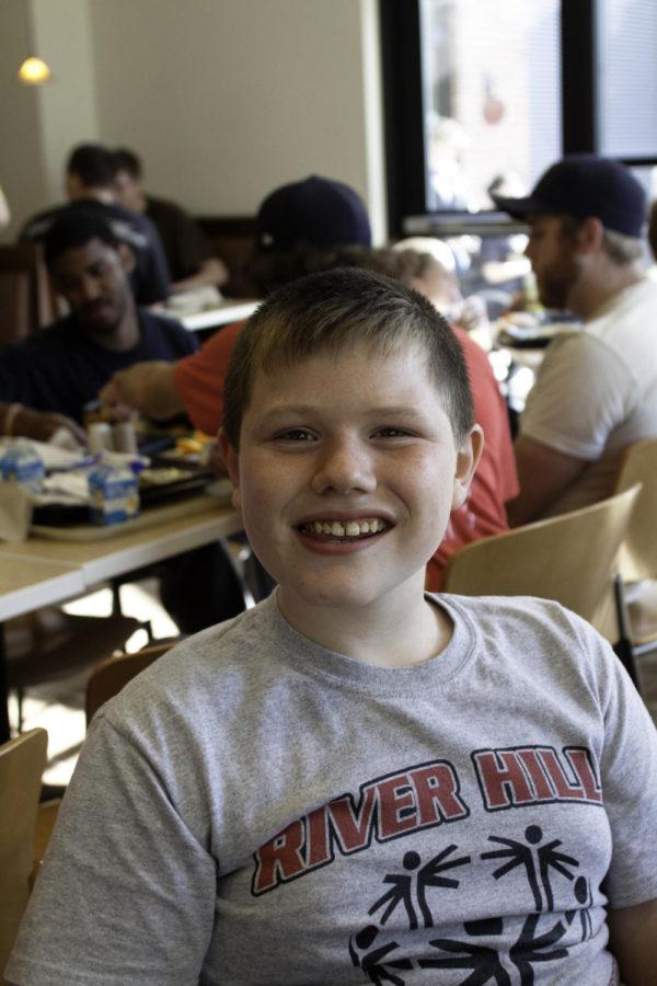 Special Olympics participant Jacob Millard of Cedar Falls, Iowa, eat at Seasons Marketplace on Thursday, May 17. Special Olympics Iowa State Summer Games are held at Iowa State University from May 17 to 19.
