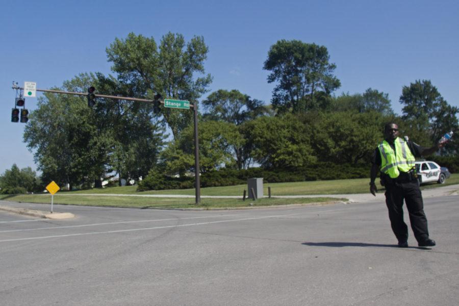 The Ames and ISU Police departments helped direct traffic on Tuesday, June 19, during a power outage which affected all of Ames.
